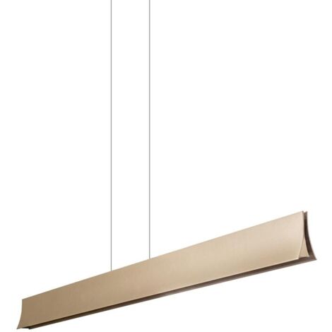 LedsC4 Bravo - Suspension LED 40.7W et 4256lm avec Blanc Chaud 3000K. Diamètre 8cm. Structure en Aluminium. Coloris Or