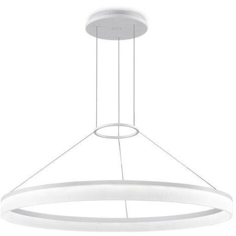 LedsC4 Circ - Suspension LED 49.3W et 3473lm avec Blanc Chaud 3000K. Diamètre 100cm. Structure en Aluminium. Coloris Blanc