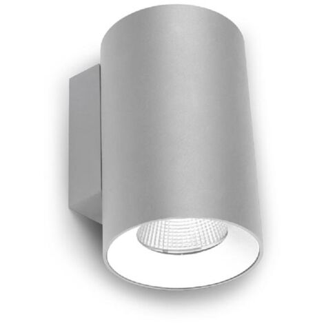 LedsC4 Cosmos - Aplique de Pared Exterior LED 13W y 629lm con Luz Cálida 3000K. Diámetro 8.5cm. Estructura de Aluminio. Uso Exterior IP55. Color Blanco
