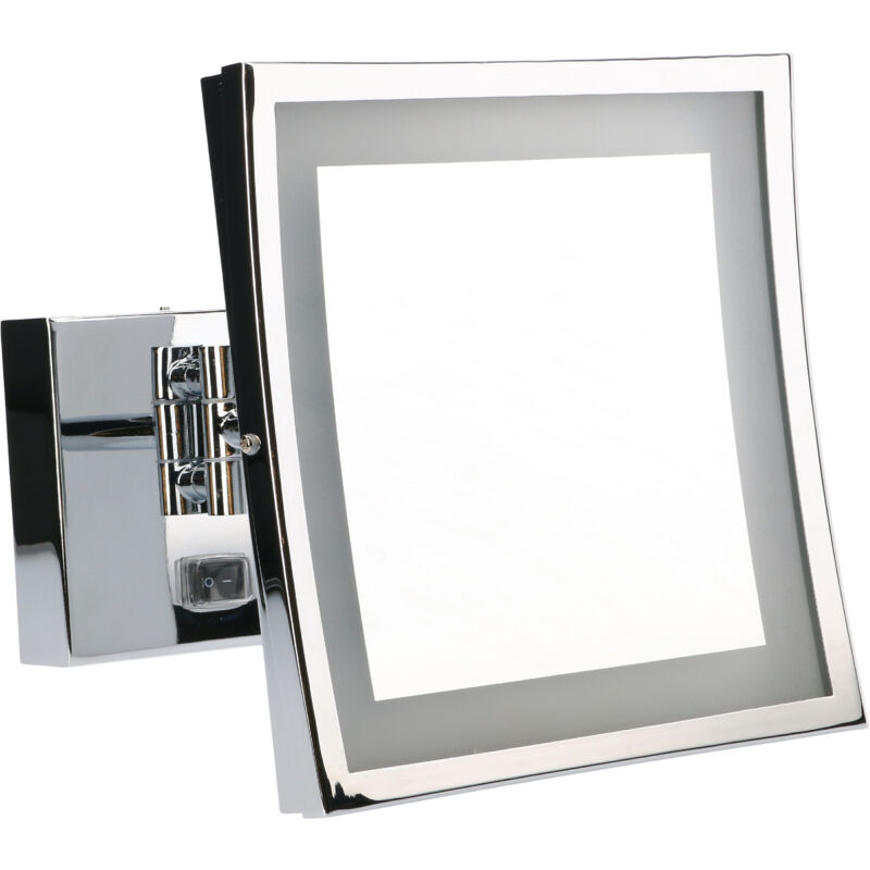 Espejo de Aumento para Maquillaje con Luz led. Espejo Retroiluminado para Baño con Brazo Extendible y Ajustable. Cromo