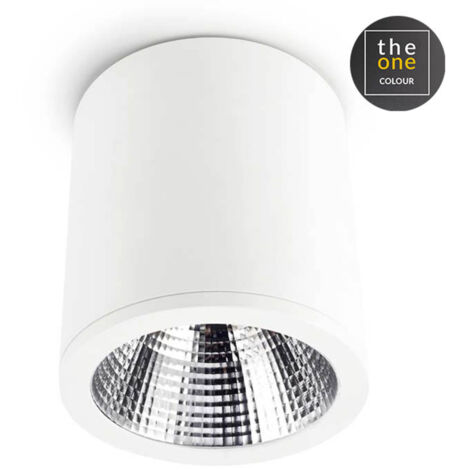 LedsC4 Exit - Foco de Techo LED 26.9W y 2284lm con Luz Cálida 3000K. Diámetro 18cm. Estructura de Aluminio. Uso Interior IP23. Color Blanco
