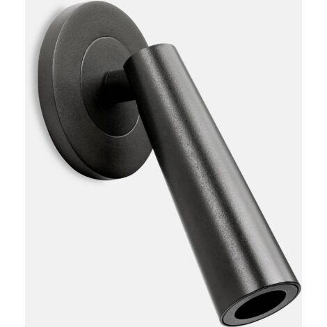 LedsC4 Gamma - Luz de Lectura para Cabecero LED 3.6W y 137lm con Luz Cálida 2700K. Diámetro 7cm. Estructura de Aluminio. Color Gris