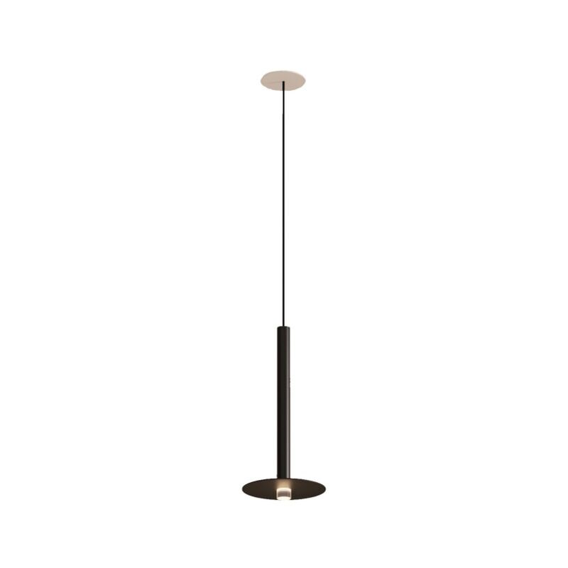 Image of LedsC4 Lámpara Colgante de Techo de Diseño Minimalista con Luz LED 3.2W 169lm. Lámpara Suspendida Florón Empotrable Negro Mate