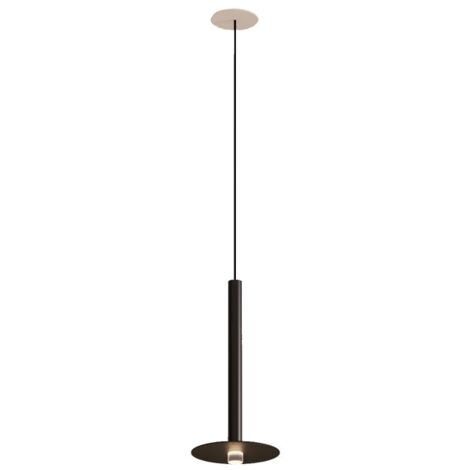 LedsC4 Lámpara Colgante de Techo de Diseño Minimalista con Luz LED 3.2W 169lm. Lámpara Suspendida Florón Empotrable Negro Mate