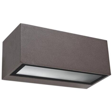 LedsC4 Nemesis - Applique Murale Extérieure LED 15W. Diamètre 22cm. Structure en Aluminium. Usage Extérieur IP66. Coloris Marron