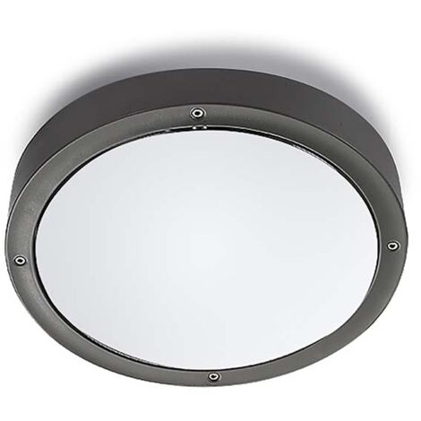 LedsC4 Plafonnier Ip66 Basic Aluminium Ø260Mm E27 15W Gris Urbain 523Lm
