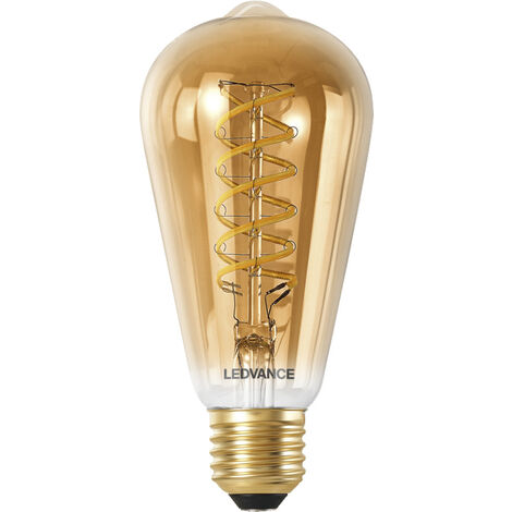 LEDVANCE Ampoule LED SMART+ WIFI, teinte dorée, 8W, 650lm, forme Edison 64mm de diamètre, E27, lumière blanche réglable (2200-5000K), dimmable, application ou commande vocale, longue durée de vie