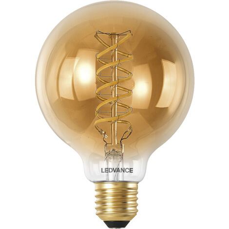LEDVANCE Ampoule LED SMART+ WIFI, teinte dorée, 8W, 650lm, forme globe diamètre 80mm, culot E27, lumière blanche réglable (2200-5000K), dimmable, application ou commande vocale, longue durée de vie