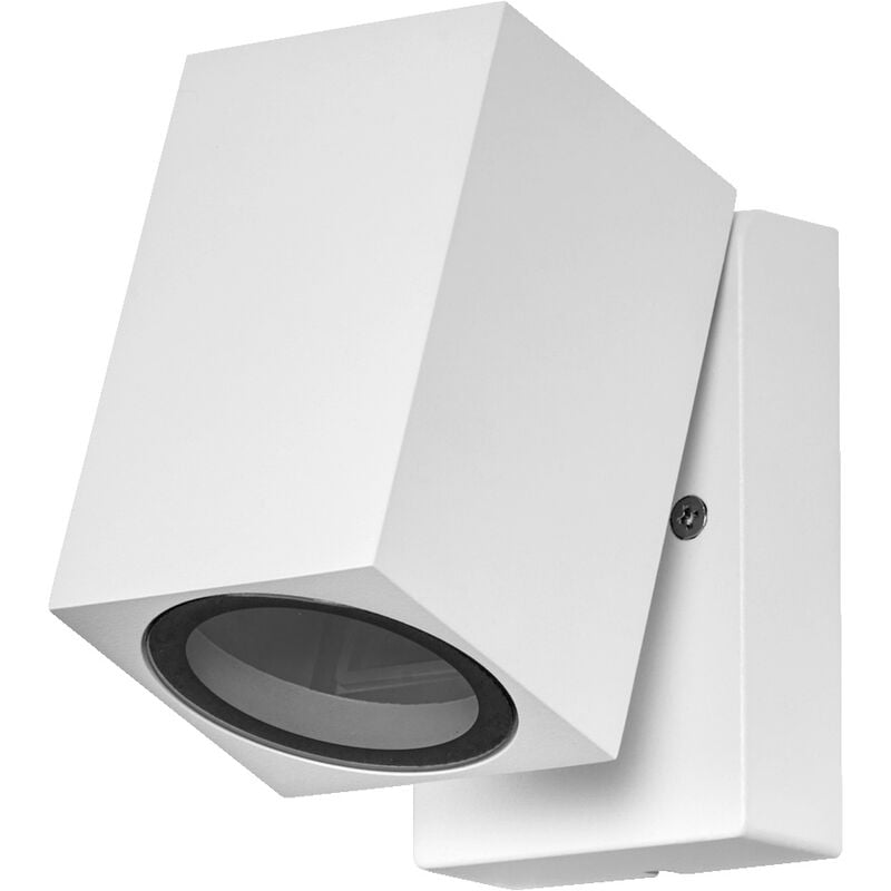 Applique d'extérieur endura Classic Cube adj wall, blanc, culot GU10 (max 35W), peut être équipée d'une lampe normale ou intelligente, tête