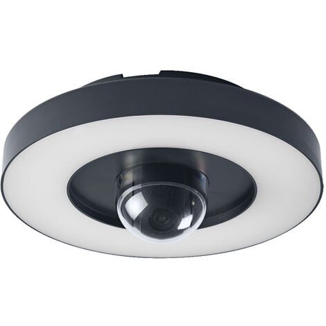 LEDVANCE Applique extérieur SMART+ + caméra, blanc chaud 3000K, boîtier en polycarbonate de haute qualité gris foncé, haut-parleur intégré, carte mémoire, technologie WiFi intelligente