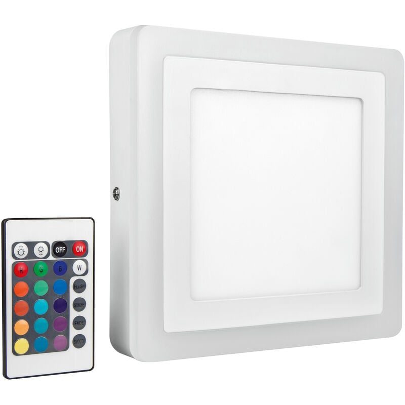 Applique - plafonnier led couleur + white Carré blanc chaud 200mm 19W Aluminium IP20 - Ledvance
