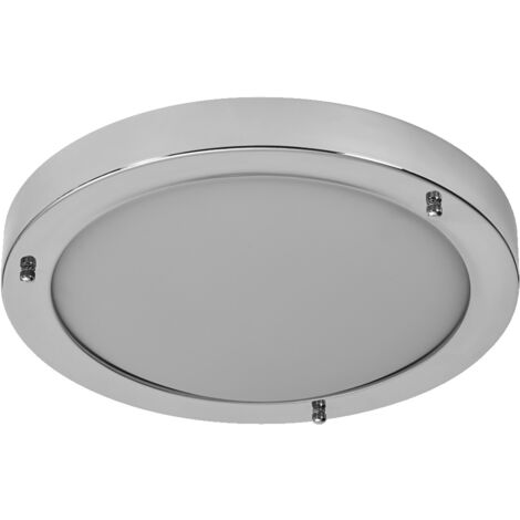 LEDVANCE BATHROOM CLASSIC ROUND Badezimmer-Deckenleuchte 280mm, Chrom, E27-Sockel, kann mit smarter Lampe bestückt werden, hochwertige Verarbeitung, Zylinderform, IP44 Schutzklasse