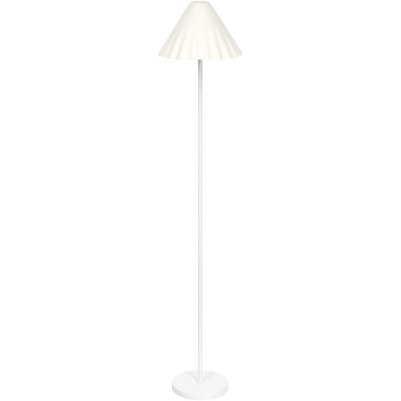Blanc luminaire sur pied décoratif Pulp en métal et papier mâché, E27, dimmable, hauteur 1505 mm, abat-jour en matériau recyclé, durable grâce à une