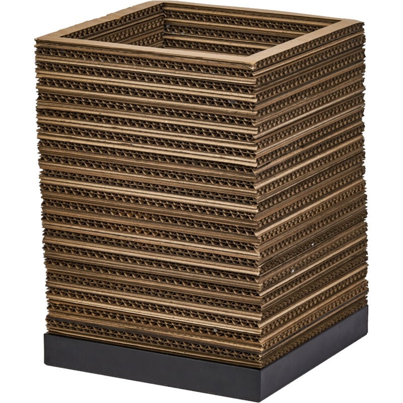 Ledvance - Decor Cardboard Square marron en carton ondulé, légère, E27, diamètre 200 mm, abat-jour en matériau recyclé, durabgrâce à une source