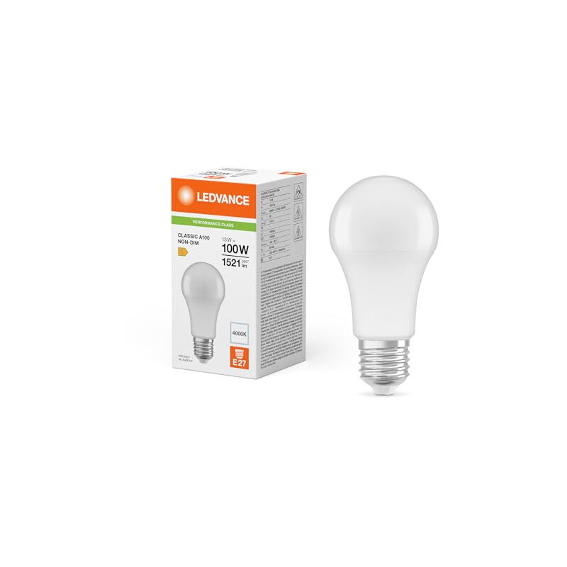 Classic led E27 poire dépolie 13W 1521LM - 840 blanc froid équivalent 100W 4099854048968 - Ledvance