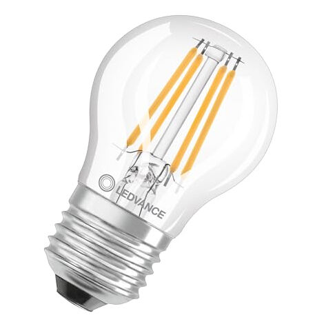 LEDVANCE CLASSIC LED E27 POIRE FILAMENT CLAIRE 4.2W 470LM - 927 BLANC TRÈS CHAUD  MEILLEUR RENDU DES COULEURS - DIMMABLE - ÉQUI