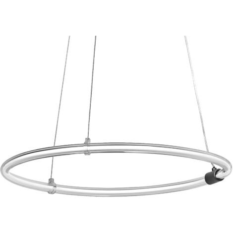 LEDVANCE Decor Aura Lampe suspendue en polycarbonate ondulé avec LED et design filament, 18W, 2000 lm, 3000 K, 830 blanc chaud, dimmable, gris foncé, plastique (PC), 498 mm, IP20.