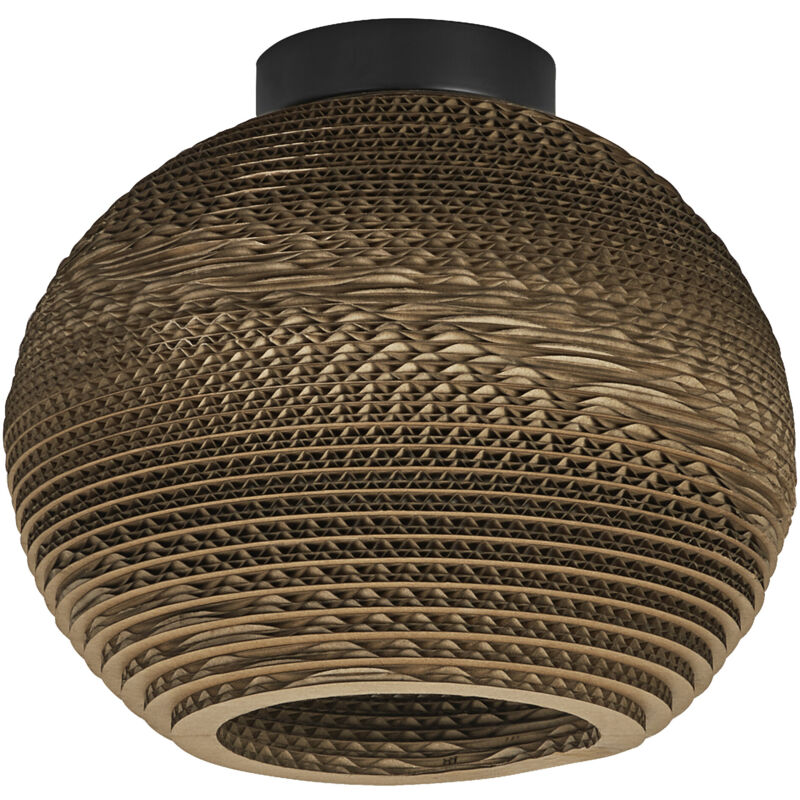 Ledvance - Decor Cardboard Ball marron en carton ondulé, léger, E27, diamètre 260 mm, abat-jour en matériau recyclé, durabgrâce à une source