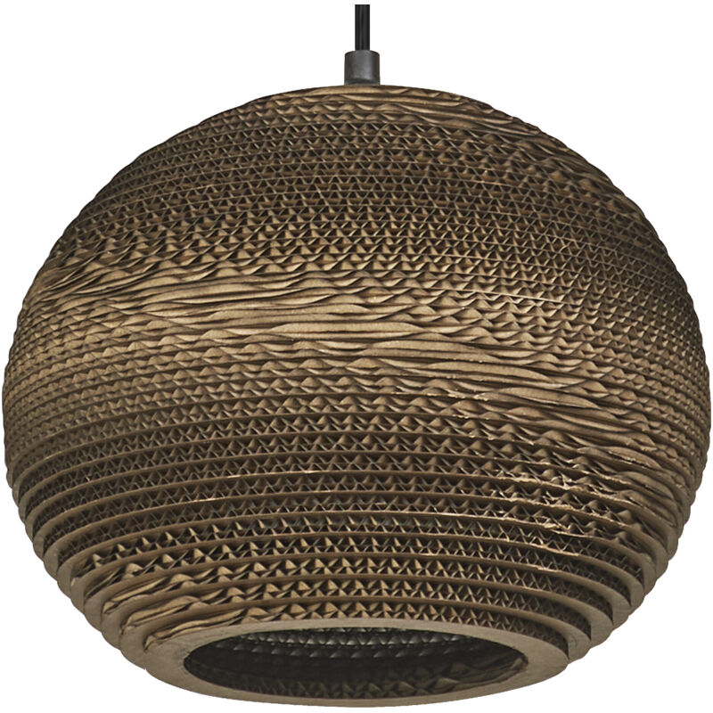 Ledvance - Decor Cardboard Ball marron en carton ondulé, légère, E27, diamètre 260 mm, abat-jour en matériau recyclé, durabgrâce à une source