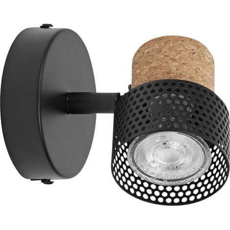 LEDVANCE DECOR SPOT CORK, 1 x 3,4W, 230lm, schwarz, Spotleuchte, verstellbare Köpfe, vielseitig anwendbar, Innenraumspot, austauschbare LED-Lampen, warmweiße Lichtfarbe, GU10