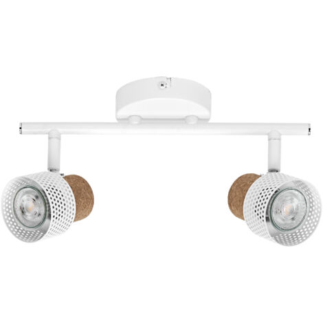 LEDVANCE DECOR SPOT CORK, 2 x 3,4W, 460lm, weiß, Spotleuchte, verstellbare Köpfe, vielseitig anwendbar, Innenraumspot, austauschbare LED-Lampen, dimmbar, warmweiße Lichtfarbe, GU10