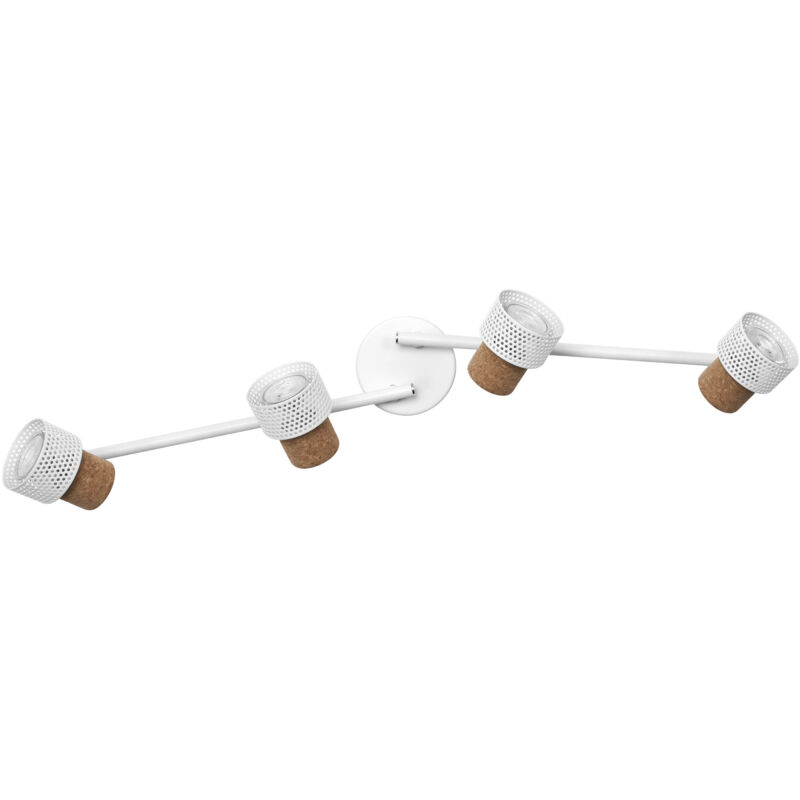 Decor spot cork 4 x 3,4W, 920lm, blanc, spot, têtes réglables, utilisation polyvalente, spot intérieur, led remplaçables, dimmable, lumière chaude,