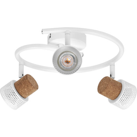 LEDVANCE DECOR SPOT CORK Spiral, 3 x 3,4W, 690lm, weiß, Spotleuchte, verstellbare Köpfe, vielseitig anwendbar, Innenraumspot, austauschbare LED-Lampen, dimmbar, warmweiße Lichtfarbe, GU10