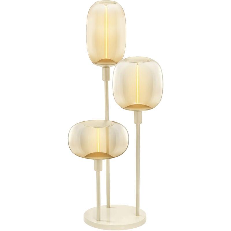 Decor stick floor: Lampe sur pied, 3 x E27, beige, acier inoxydable, scénarios lumineux personnalisés, idéale pour les espaces de vie, interrupteur