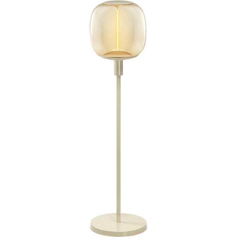 Decor stick short: Lampe sur pied, 1 x E27, beige, acier inoxydable, scénarios lumineux personnalisés, idéale pour les espaces de vie, interrupteur