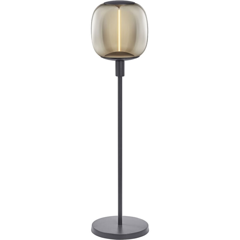 Decor stick short: Lampe sur pied, 1 x E27, gris foncé, acier inoxydable, scénarios lumineux personnalisés, idéale pour les espaces de vie,