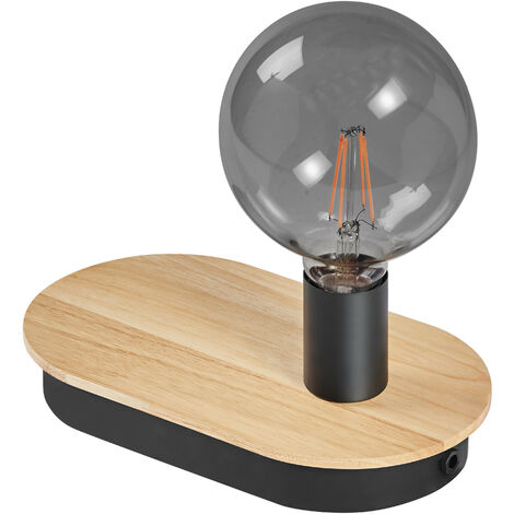 LEDVANCE DECOR Wood lampe à poser USB, noir/bois, E27