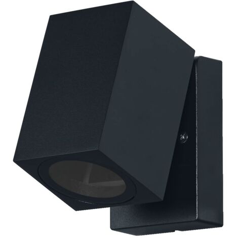 LEDVANCE ENDURA Classic Cube ADJ WALL applique da esterno, colore nero, attacco GU10 (max 35W), compatibile con lampada normale o smart, testa orientabile, protezione IP44
