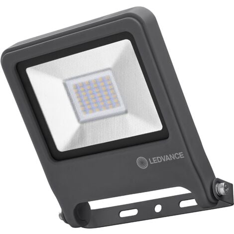 LEDVANCE Endura Flood Proiettore da Esterno 30W Luce Calda 3000K, Grigio Scuro