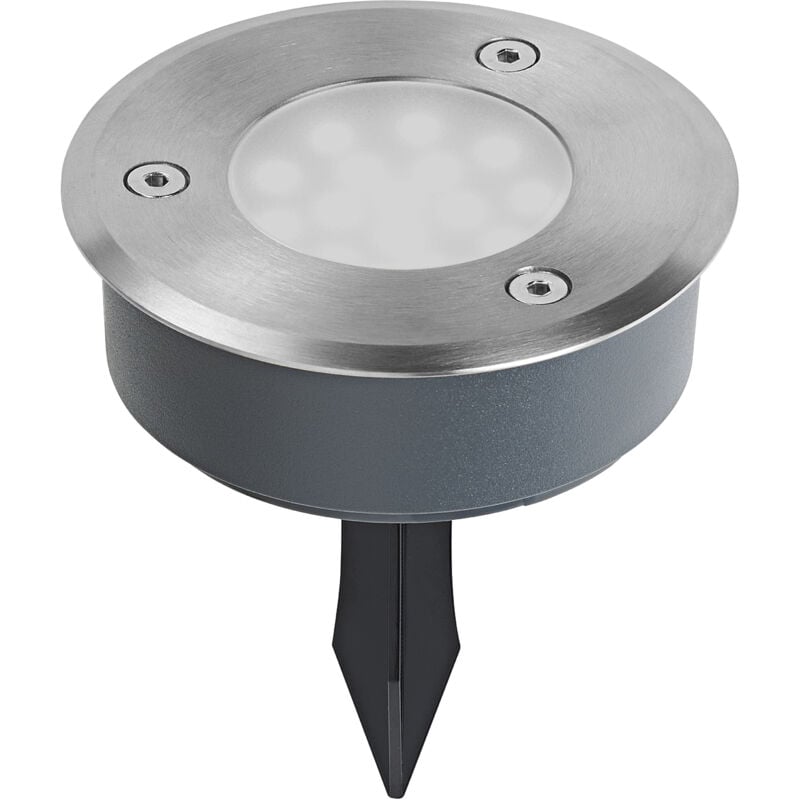 Endura hybrid inground Applique extérieure hybride, 1W, 70lm, lumière blanc chaud, 3000K, inoxydable, IP44 & IP67, solaire et réseau. - Ledvance