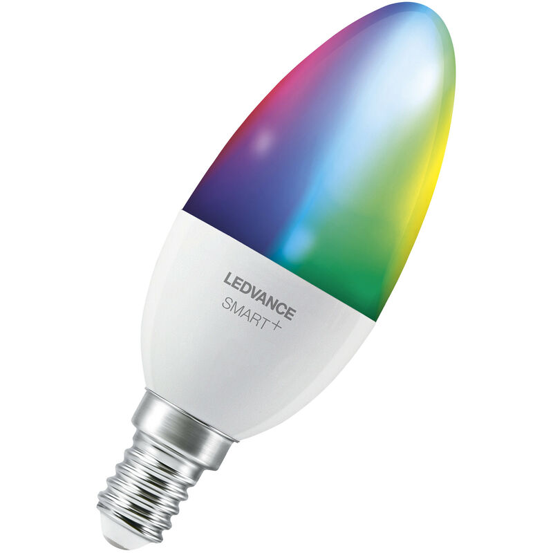 Image of LEDVANCE Lampada LED intelligente con tecnologia WiFi, attacco E14, dimmerabile, colore della luce modificabile (2700-6500K), colori RGB