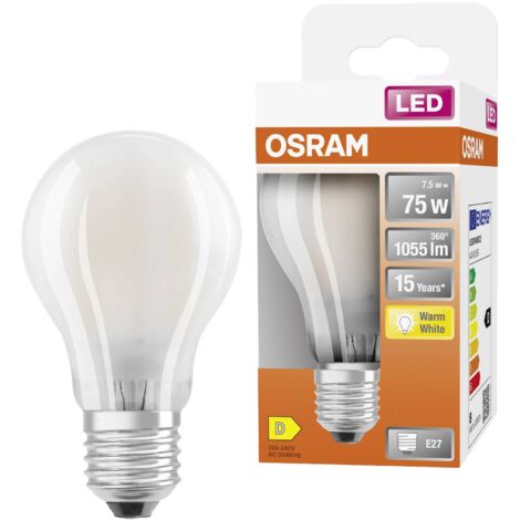 LEDVANCE LED EEC A++ (A++ - E) E27 FORME STANDARD 8 W = 75 W BLANC CHAUD (Ø X L) 60 MM X 105 MM 1 PC(S) 4058075115910