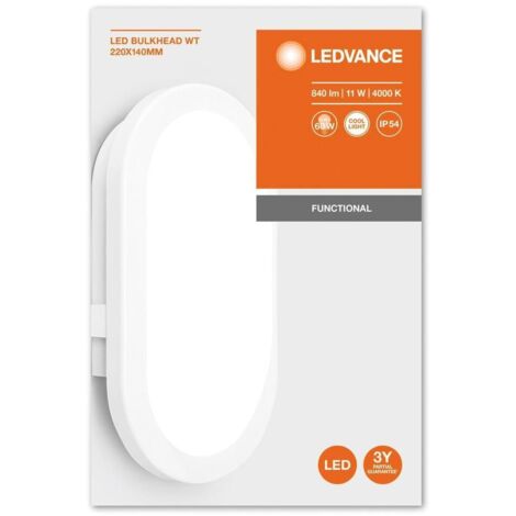 Ledvance LED Ovalleuchte Bulkhead weiß 11 Watt, IP 54 Arbeitsleuchten