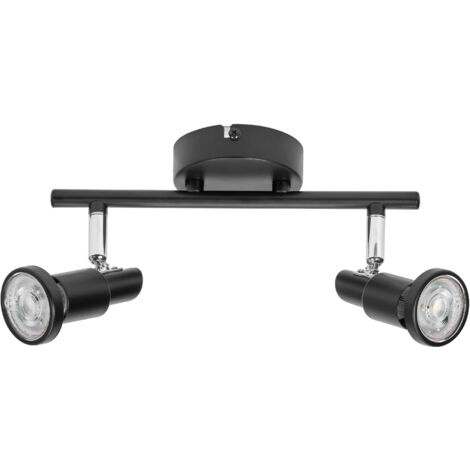 LEDVANCE LED SPOT GU10 2 x 3,4W, 460lm, schwarz, 2.700K Farbtemperatur, warmweiße Lichtfarbe, zeitloses Design, austauschbare LED-Lampe, ideal für Innenräume, CRI 90, verstellbare Köpfe
