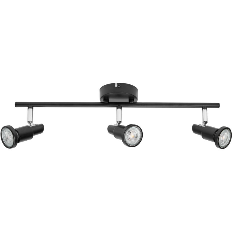 Led spot GU10: 3 x 3,4W, 690lm, noir, température de couleur de 2 700K, lumière chaude, design intemporel, ampoule led interchangeable, idéale pour
