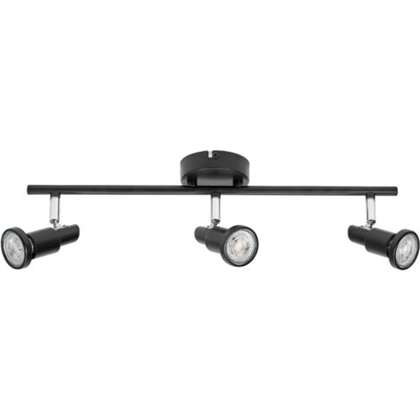 LEDVANCE LED SPOT GU10 3 x 3,4W, 690lm, schwarz, 2.700K Farbtemperatur, warmweiße Lichtfarbe, zeitloses Design, austauschbare LED-Lampe, ideal für Innenräume, CRI 90, verstellbare Köpfe