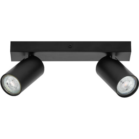 LEDVANCE LED SPOT OCTAGON 2 x 3,4W, GU10, 460lm, noir, température de couleur 2.700K, lumière chaude, design intemporel, lampe LED interchangeable, idéale pour les intérieurs, CRI 90, têtes réglables,