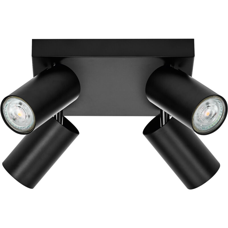 Ledvance Led Spot Octagon Pl 4 X 3, 4w, Gu10, 920lm, Schwarz, 2.700k Farbtemperatur, Warmweiße Lichtfarbe, Zeitlos, Austauschbare Led-lampe, Ideal Für