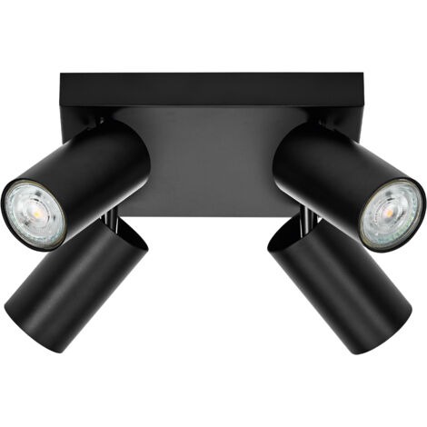 LEDVANCE LED SPOT OCTAGON PL 4 x 3,4W, GU10, 920lm, schwarz, 2.700K Farbtemperatur, warmweiße Lichtfarbe, zeitlos, austauschbare LED-Lampe, ideal für Innenräume, CRI 90, verstellbare Köpfe, dimmbar