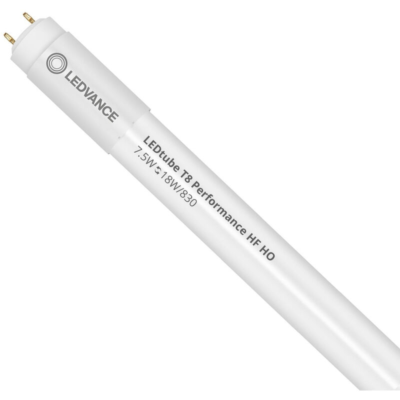 Ledvance - tube led T8 performance (hf) - haute puissance - 7,5 w - 1000 lm - blanc chaud 830 - 60 cm - remplace 18 w