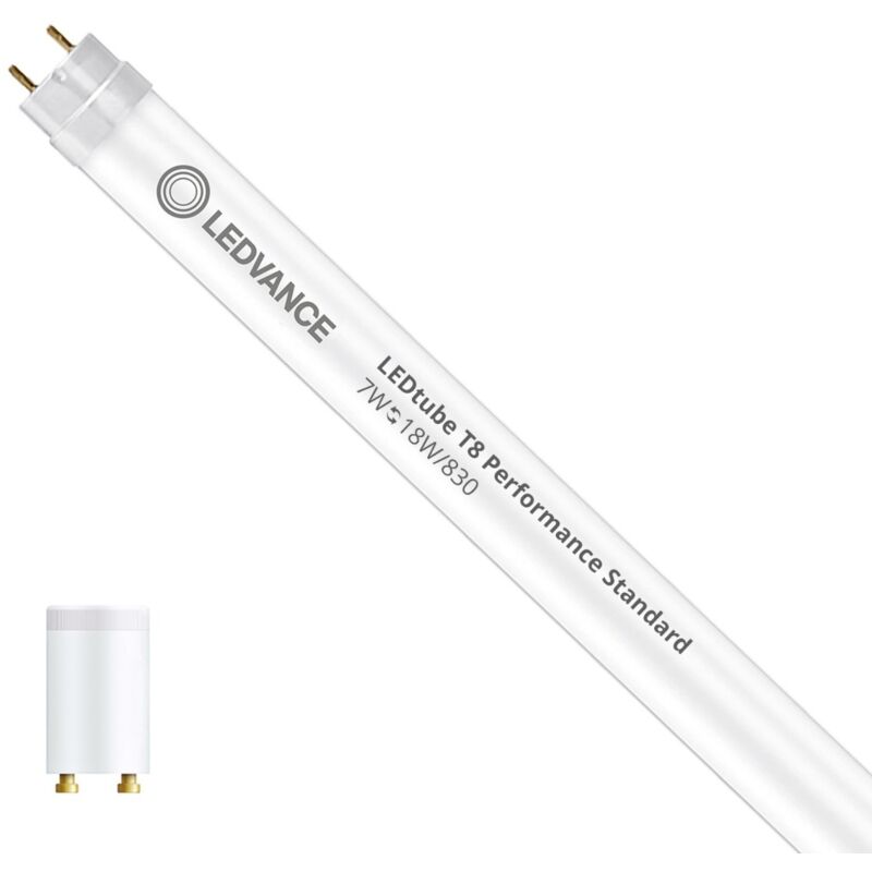 Tube led T8 G13 60 cm Cristal 7 w 141 lm/W Ledvance No Flicker 3000K Blanc chaud Tube led T8 G13 60 cm Cristal 7 w 141 lm/W Ledvance No Flicker 3000K Blanc chaud