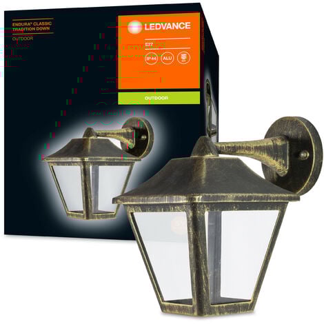 LEDVANCE LED Wand- und Deckenleuchte, Leuchte für Außenanwendungen, Sockel E27, Endura Classic Trad Down