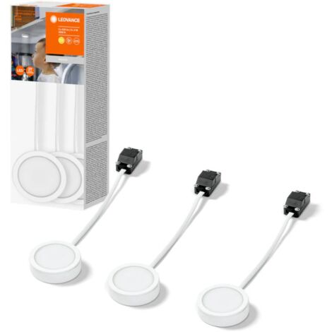 Ledvance – Luminaire sous meuble 65mm blanc chaud – Éclairage LED 3W 330lm – Spot rond pour cuisine et meuble – Installation facile avec vis incluses