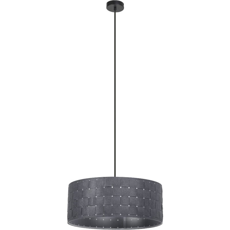 Ledvance - luminaire suspendu décoratif en feutre gris foncé 3-flamme et métal, E27, 480 mm, éclairage chaleureux grâce à l'abat-jour tissé, durable