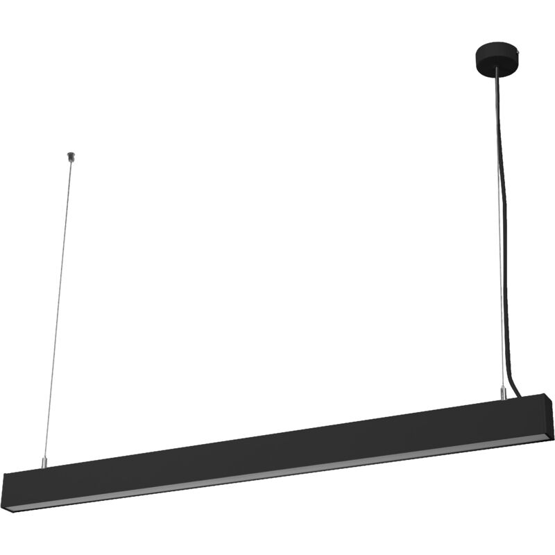 LEDVANCE Office Line Cuboid, square suspended office ceiling light, 42 W, 4,400 lm, 4.000 K, 840 cool white, 3-step dimmable, black aluminium, IP20