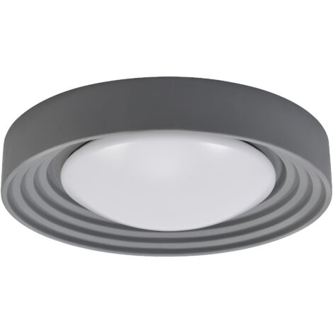 LEDVANCE ORBIS Concrete, grey concrete ceiling light with LED, 24.5 W, 1,800 lm, 3,000 K friendly warm white, dimmable in 3 steps by clicking, 500 mm diameter, IP20 protection, suitable for bathrooms